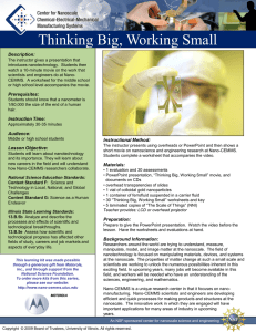 Thinking Big, Working Small Activity Guide - Nano