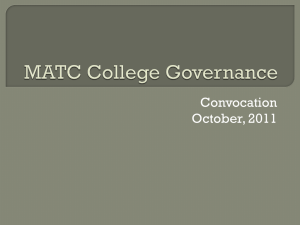 MATC College Governance - MATC Part