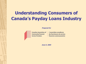 Understanding Consumers of Canada's Payday Loans Industry