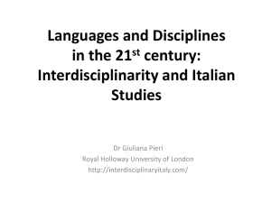 Languages and Disciplines in the 21st Century
