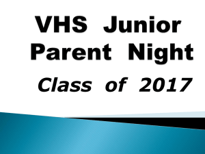 Junior Parent Night - Valparaiso Community Schools