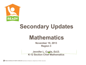 Secondary Updates – Mathematics
