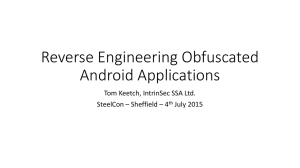 Reverse Engineering Obfuscated Android Applications