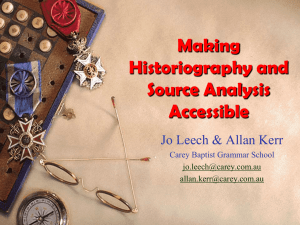 making historiography and source analysis