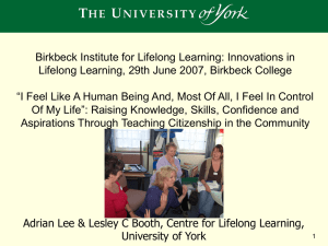 BILL: Innovations in Lifelong Learning, 29th June