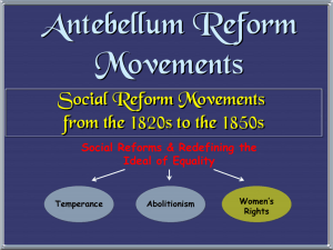 Antebellum Reform Movements: Women's Rights Movement