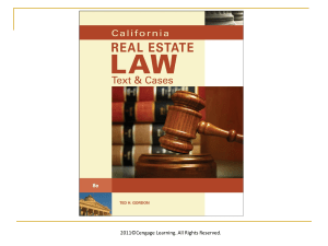 California Real Estate Law - PowerPoint - Ch 04