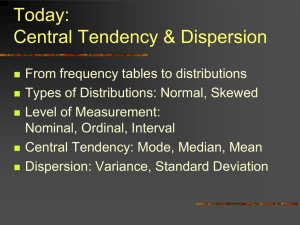 Central Tendency & dispersion