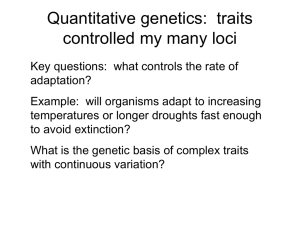 Topic 8: Quantitative Genetics