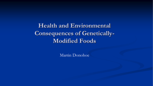 GMOs – Economics, Health and Environmental Effects, Labeling