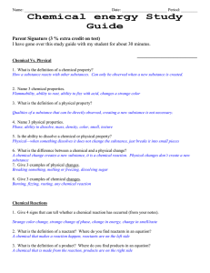 Study Guide with Answers - Mrs. Rasmussen Science Class