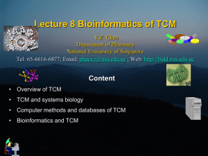 Bioinformatics of TCM - BIDD - National University of Singapore