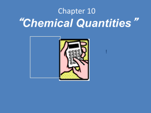 Chapter 10 Chemical Quantities