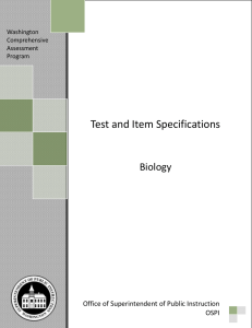 Test and Item Specifications - Office of Superintendent of Public