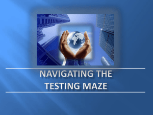 Navigating the Testing Maze - Springboro Community Schools