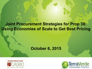 Joint Procurement Strategies for Prop 39: Using Economies of Scale