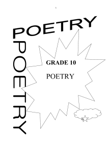 Grade 10 English HL Poetry Booklet