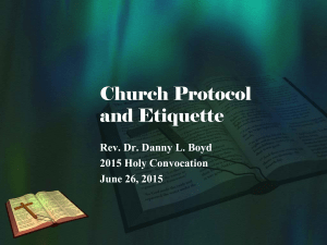 Church protocol and etiquette