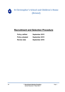 Recruitment & Selection Procedure