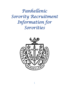 Panhellenic Sorority Recruitment Information for Sororities