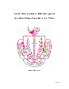 Panhellenic Recruitment Rules and Procedures