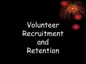 Volunteer Recruitment and Retention