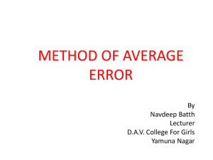 Method of average error - DAV College For Girls, Yamunanagar