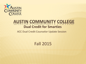 Dual credit - Austin Community College