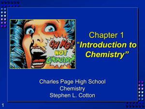 Chapter 1 *Introduction to Chemistry