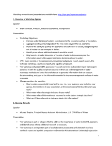 Technical Workshop Summary.