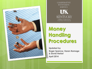 Money Handling Procedures - CES Manuals
