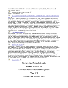 CJUS 352 10323 - Western New Mexico University