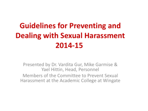 Guidelines for Preventing and Dealing with Sexual Harassment