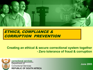 Ethics, Compliance and Corruption Prevention