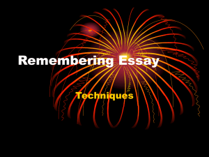 Remembering Essay
