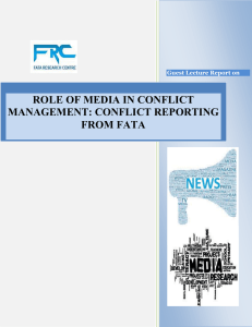 role of media in conflict management: conflict reporting from fata