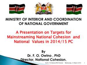 National Cohesion and National Values
