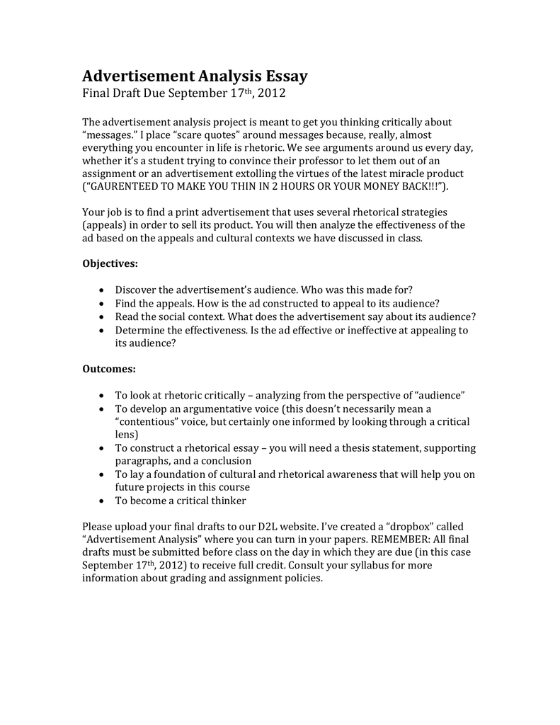 Advertisement-Analysis-Assignment-Sheet