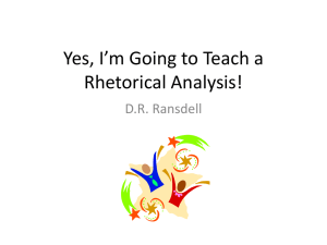 Yes, I'm Going to Teach a Rhetorical Analysis!