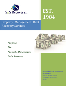 Our Debt Recovery Proposal