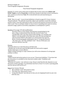 Tone Formal Paragraph Assignment for Nature unit