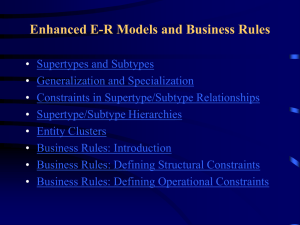Enhanced E-R Model and Business Rules