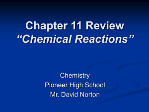 Chapter 11 Review “Chemical Reactions”