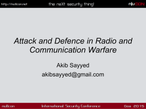 Attack and Defence in Radio and Communication Warfare