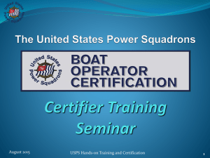 Certifier Training Seminar - United States Power Squadrons
