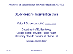 Study designs: Intervention studies