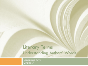 Literary Terms Understanding Authors' Words