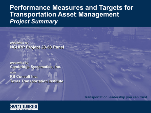 Performance Measures and Targets for Transportation Asset Mgmt.