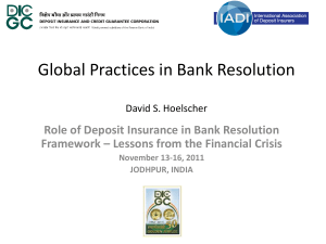 David Hoelscher - Deposit Insurance and Credit Guarantee