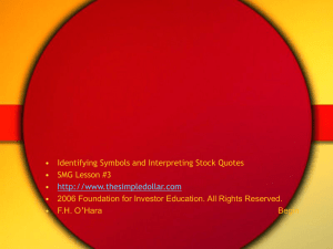 Identifying Symbol and Interpreting Stock Quotes